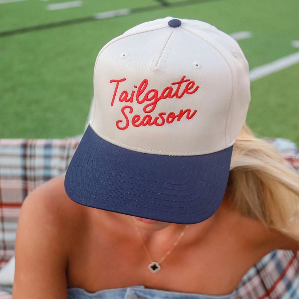 NWT - Tailgate Season Blue and White Cap